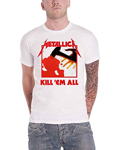 Metallica Kill 'Em All Männer T-Shirt weiß S 100% Baumwolle Band-Merch, Bands von Metallica