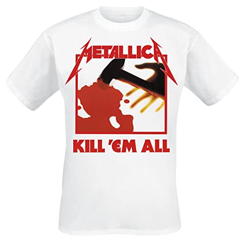 Metallica Kill 'Em All Männer T-Shirt weiß XL 100% Baumwolle Band-Merch, Bands von Metallica