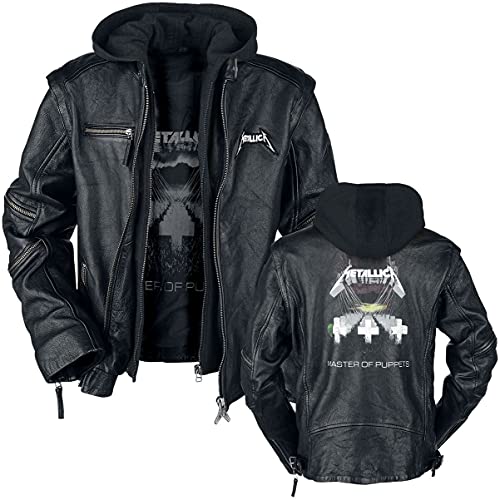 Metallica Master Of Puppets Männer Lederjacke schwarz XXL 100% Leder Band-Merch, Bands von Metallica