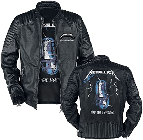 Metallica Ride The Lightning Männer Lederjacke schwarz 3XL 100% Leder Band-Merch, Bands von Metallica