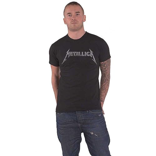 Metallica 40th Anniversary Songs Logo Männer T-Shirt schwarz S 100% Baumwolle Band-Merch, Bands von Metallica