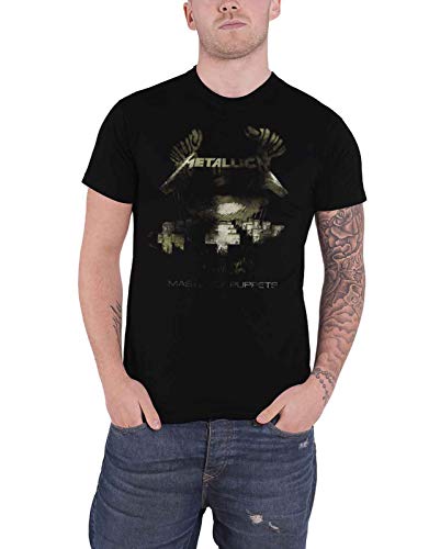 Metallica T Shirt Master of Puppets Distressed Band Logo offiziell Herren L von Metallica