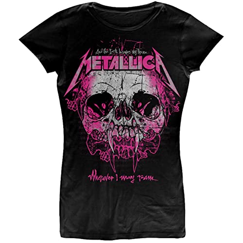 Metallica T Shirt Wherever I May Roam Band Logo offiziell Damen Skinny Fit XL von Metallica