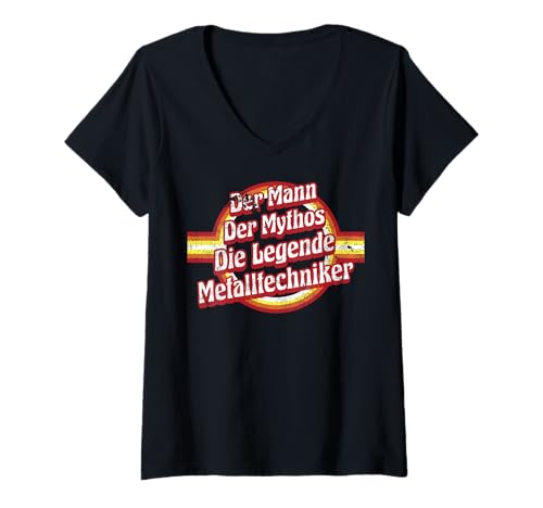 Damen Schlosser Geburtstag Mythos-Legende Metalltechniker T-Shirt mit V-Ausschnitt Damen Schlosser Geburtstag Mythos-Legende Metalltechniker T-Shirt mit V-Ausschnitt von Metalltechniker Zubehör Geschenke Geburtstag-Shirt