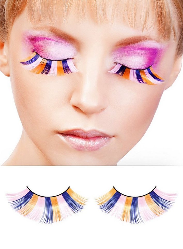 Metamorph Bandwimpern Macarena, Gelb-rosa-blaue Kunstwimpern von Metamorph