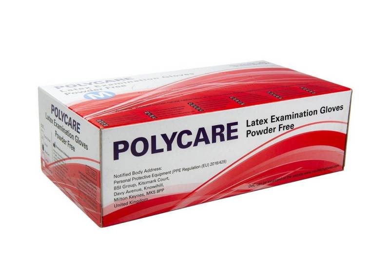 Polycare Einweghandschuhe Polycare Latexhandschuhe ungepudert - 100 Stück von Polycare