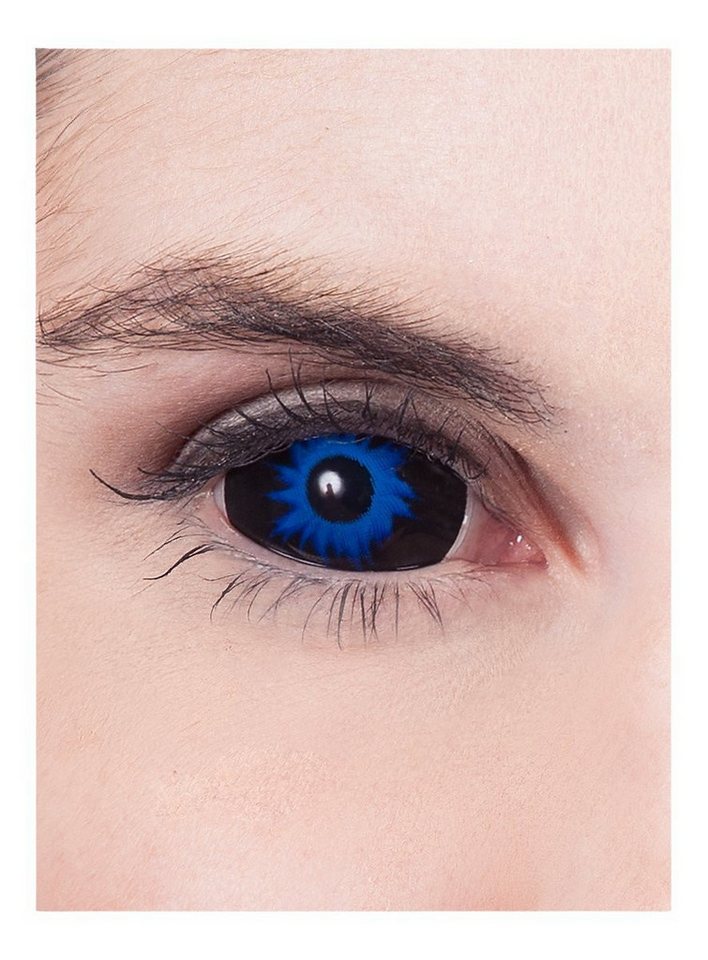 Metamorph Monatslinsen Sclera blau 6 Monatslinsen für Fasching Halloween, 22 mm Durchmesser – bedecken das gesamte Auge! von Metamorph