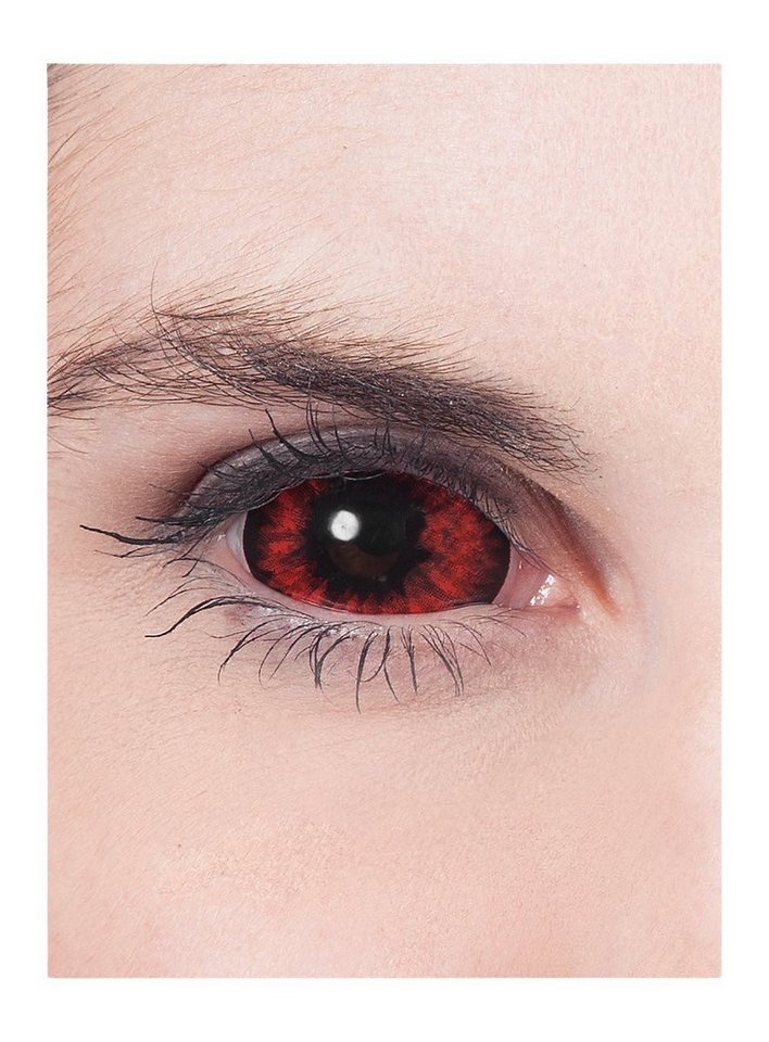 Metamorph Monatslinsen Sclera rot Teufel 6 Monatslinsen für Fasching Hall, 22 mm Durchmesser – bedecken das gesamte Auge! von Metamorph