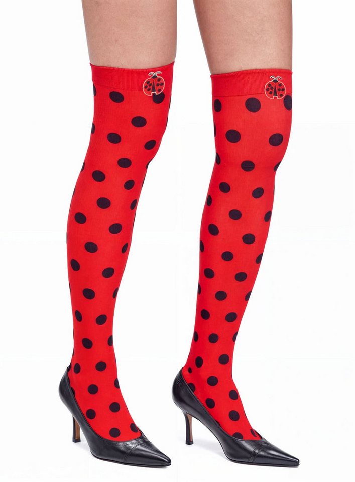 Metamorph Overknees Overknees Marienkäfer Strümpfe Lustige Kniestrümpfe mit Marienkäfer-Motiv von Metamorph