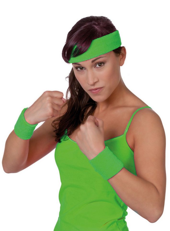 Metamorph Schweißband Schweißband Set neon-grün, DAS It-Piece der 80er Jahre! von Metamorph