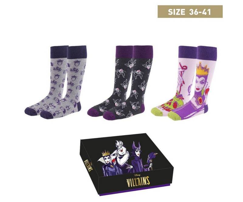 Metamorph Socken Disney Villains – Socken 3er-Pack Drei Paar Socken mit weiblichen Disney Villains im Geschenkkarton von Metamorph