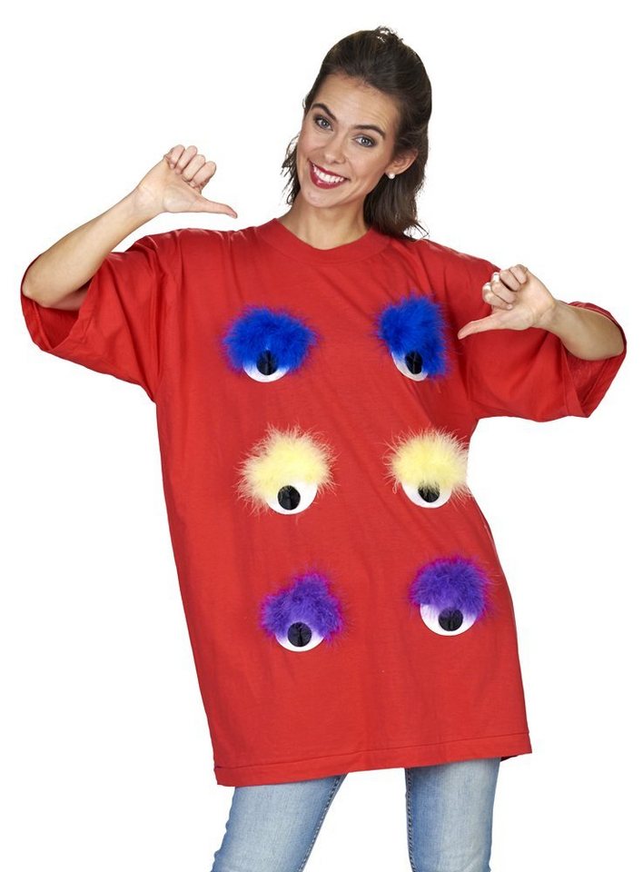 Metamorph T-Shirt Fun-Shirt Eyecatcher Weit geschnittenes Shirt mit drei aufgenähten Augenpaaren von Metamorph