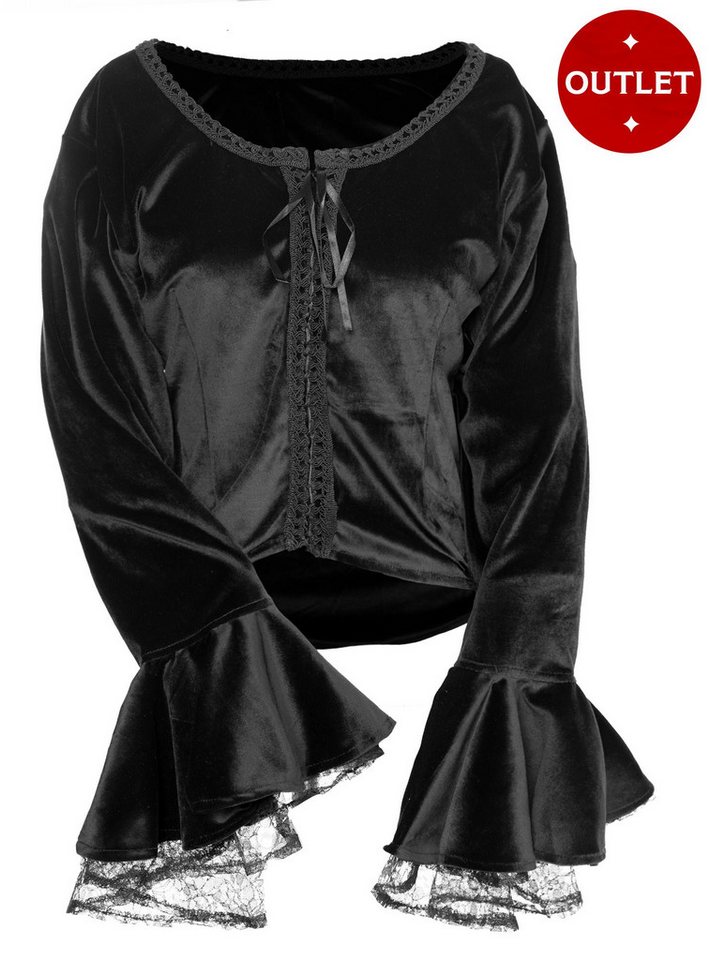 Metamorph T-Shirt Mittelalter Samtbluse mit Besatz - Erina Die perfekte Gothic Bluse für Vampire und Dunkle Magierinnen! von Metamorph
