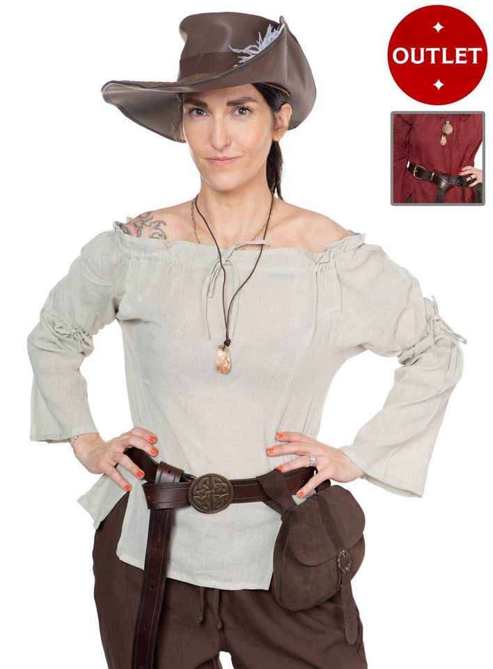 Metamorph T-Shirt Mittelalterbluse in Leinenoptik - Mia Diese Mittelalterbluse ist wunderbar geeignet für diverse Rollen in L von Metamorph