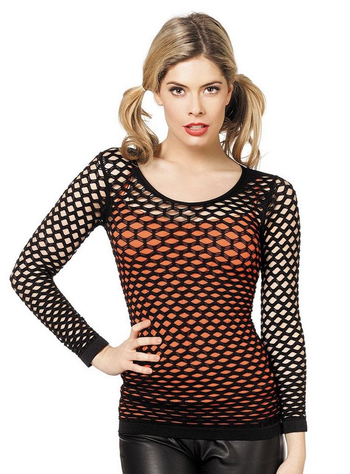 Metamorph T-Shirt Netzshirt schwarz Breitmaschiges Netzshirt mit langen Ärmeln von Metamorph