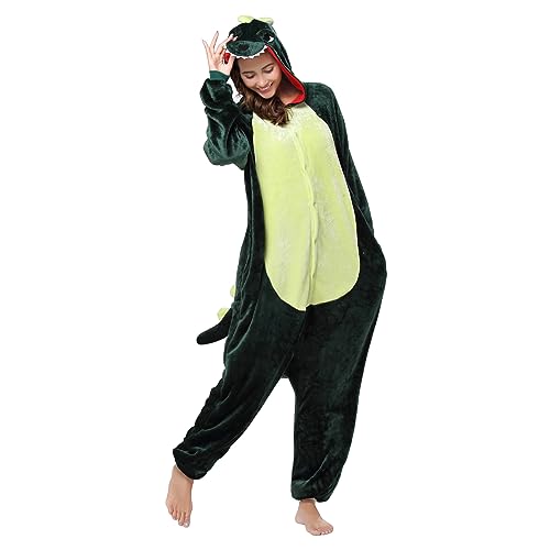 Metaparty Einteiliger Schlafanzug Damen Tier Kostüm Plüsch Kostüme Onesies für Erwachsene Cartoon Schlafanzug Cosplay Schlafanzüge mit Kapuze Sleepsuit von Metaparty