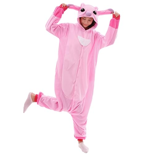 Metaparty Einteiliger Schlafanzug Damen Tier Kostüm Plüsch Kostüme Onesies für Erwachsene Cartoon Schlafanzug Cosplay Schlafanzüge mit Kapuze Sleepsuit von Metaparty