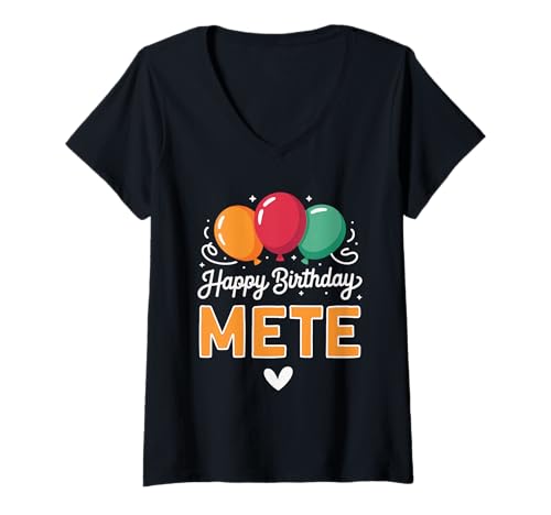 Damen Alles Gute zum Geburtstag Spruch Mete T-Shirt mit V-Ausschnitt Damen Alles Gute zum Geburtstag Spruch Mete T-Shirt mit V-Ausschnitt von Mete Name Spruch für Geburtstag