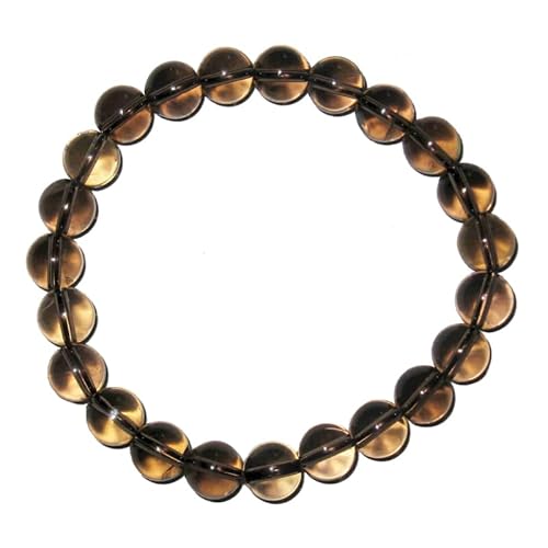 Methusalem RAUCHQUARZ Edelstein Armband Stein Schmuck - 8mm Kugeln. Elastisches Armband für Damen. 95430-8RQ von Methusalem