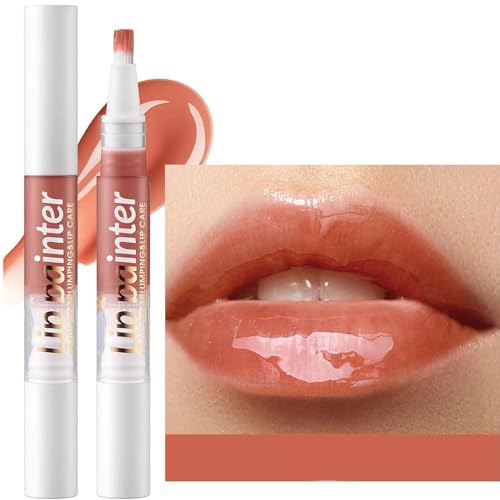 2-in-1 brauner Lipgloss, Volumenlippengloss, gefärbter Lipgloss, schimmernder Lipgloss, Lippenöl, feuchtigkeitsspendender Lippenstift, veganer Volumen-Lipgloss für Frauen und von Metiplou