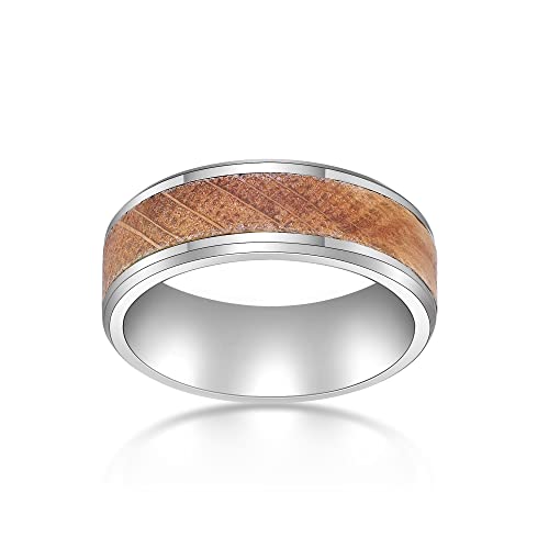Metro Jewelry Edelstahlring für Herren, mit Whiskyfass-Holzeinlage und klarem Harz, 8 mm breit, Größe 8 bis 12, Metallharz, Kein Edelstein Metro Jewelry Edelstahlring für Herren, mit Whiskyfass-Holzeinlage und klarem Harz, 8 mm breit, Größe 8 bis 12, Metallharz, Kein Edelstein von Metro Jewelry