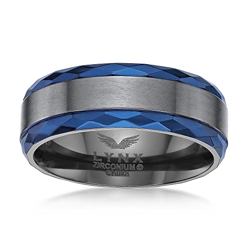Metro Jewelry Schwarzer Zirkonium-Bandring für Herren, mit blauer Ionenbeschichtung, 8 mm breit, Größe 8 bis 12, Metall, not_known Metro Jewelry Schwarzer Zirkonium-Bandring für Herren, mit blauer Ionenbeschichtung, 8 mm breit, Größe 8 bis 12, Metall, not_known von Metro Jewelry