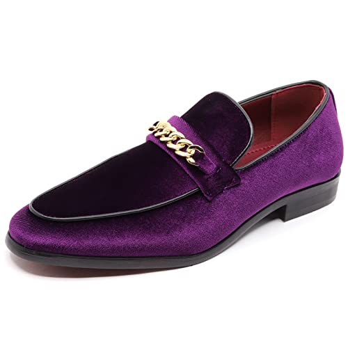 Arthur-02 Herren-Schlupfschuhe, Samt, klassisches Design, Smoking, Smoking, Slipper, Slipper, Violett, 44 EU Arthur-02 Herren-Schlupfschuhe, Samt, klassisches Design, Smoking, Smoking, Slipper, Slipper, Violett, 44 EU von Metrocharm