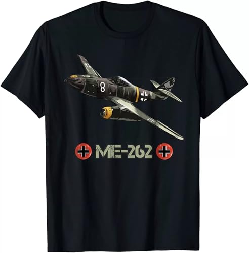 Limited World War 2 German Aircraft ME 262 Fighter Jet Memorabilia T-Shirt von Metromania