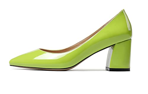 Mettesally 2.5'' Mittelhohem Pumps Damen Geschlossene Zehe Slip-On Blockabsatz Kleid Schuhe Patent Hellgrün EU40 Mettesally 2.5'' Mittelhohem Pumps Damen Geschlossene Zehe Slip-On Blockabsatz Kleid Schuhe Patent Hellgrün EU40 von Mettesally
