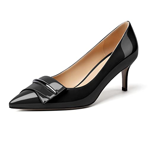 Mettesally Damen Kitten Heels Slip On Pumps Spitz zulaufende mittlere Stiletto Heels Mode Party Club Kleid Schuhe Noir EU39 Mettesally Damen Kitten Heels Slip On Pumps Spitz zulaufende mittlere Stiletto Heels Mode Party Club Kleid Schuhe Noir EU39 von Mettesally