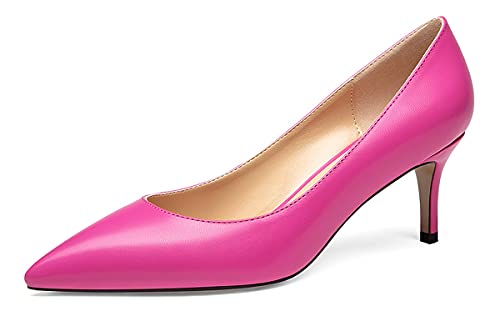 Mettesally Damen Pumps,Spitze Pumps,Mid Heel Hochzeit Schuhe,Low Heel Shoes Matte Rose EU38 von Mettesally