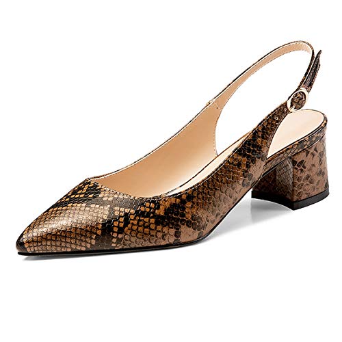 Mettesally Damen Slingback Mid Heel Pumps 2 Zoll Pointed Toe Classic Chunky Pumps Beige Python EU39 Mettesally Damen Slingback Mid Heel Pumps 2 Zoll Pointed Toe Classic Chunky Pumps Beige Python EU39 von Mettesally