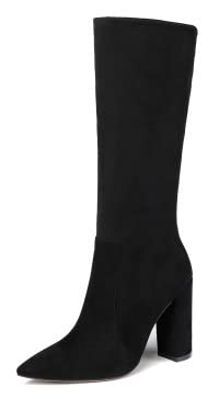 Mettesally Damen Spitz Stiefel Kniestiefel Bock Chunky Heel Mid Calf Pull On Stiefel Winter Zipper Riding Stiefel Schuhe Schwarz Wildleder EU40 Mettesally Damen Spitz Stiefel Kniestiefel Bock Chunky Heel Mid Calf Pull On Stiefel Winter Zipper Riding Stiefel Schuhe Schwarz Wildleder EU40 von Mettesally