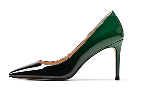 Mettesally Damen Spitz Zehen Fersen Gradient Slip auf Pumps Schuhe Schwarzgrün EU38 Mettesally Damen Spitz Zehen Fersen Gradient Slip auf Pumps Schuhe Schwarzgrün EU38 von Mettesally