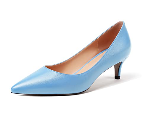 Mettesally Frauen Spitze Zehe Mitte Kitten Absatz Pumps, Slip auf Büro Dressy Hochzeit Partei Schuhe Hellblau EU39 Mettesally Frauen Spitze Zehe Mitte Kitten Absatz Pumps, Slip auf Büro Dressy Hochzeit Partei Schuhe Hellblau EU39 von Mettesally