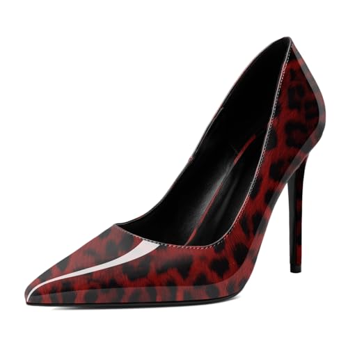 Mettesally Frauen Stiletto Absätze Spitze Zehe für Frauen Slip On 10CM Mode Pumpen Elegante Schuhe Leopard Rot EU 39 Mettesally Frauen Stiletto Absätze Spitze Zehe für Frauen Slip On 10CM Mode Pumpen Elegante Schuhe Leopard Rot EU 39 von Mettesally