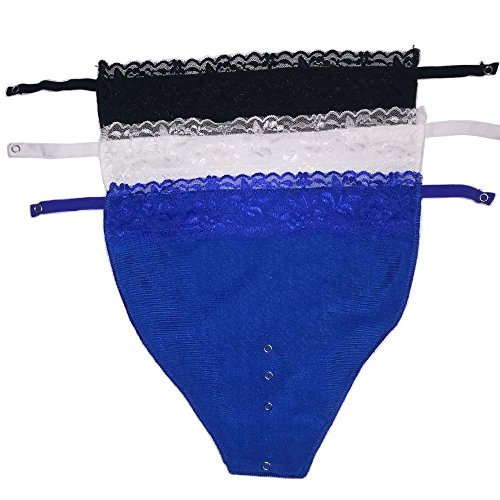 BH-Einsatz für Damen, 3 Stück, Übergröße, mit Anstecker, für Körbchengröße C D E F, Schwarz, Weiß, Blau, Einheitsgröße von Metyou