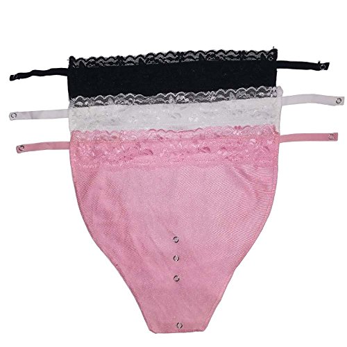 BH-Einsatz für Damen, 3 Stück, Übergröße, mit Anstecker, für Körbchengröße C D E F, Schwarz, Weiß, Pink, Einheitsgröße von Metyou