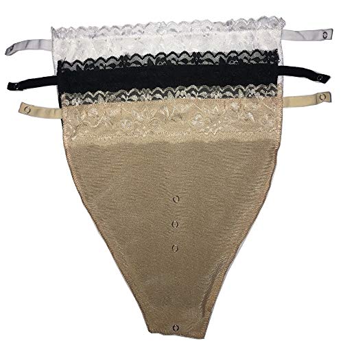 BH-Einsatz für Damen, 3 Stück, Übergröße, mit Anstecker, für Körbchengröße C D E F, Schwarz/Weiß/Beige, Einheitsgröße von Metyou