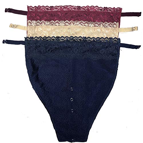 BH-Einsatz für Damen, 3 Stück, Übergröße, mit Anstecker, für Körbchengröße C D E F, Weinrot Beige Marineblau, Einheitsgröße von Metyou