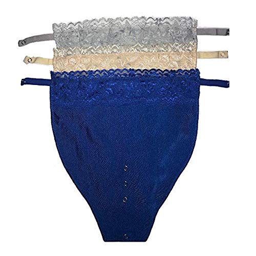 BH-Einsatz für Damen, 3 Stück, Übergröße, mit Anstecker, für Körbchengröße C D E F, Grau Beige Blau, Einheitsgröße von Metyou