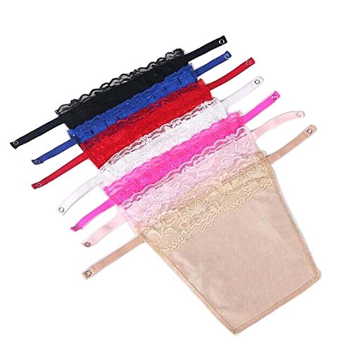 YEKEYI 7pcs Dame Spitze Clip-on Mock Camisole BH Einsatz Overlay Modesty Panel Weste von YEKEYI