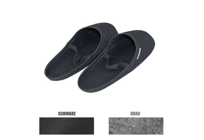 Metzker® Museumspantoffeln - Filzüberschuhe 1 Paar Schwarz mit Stehbord Pantoffel (1-tlg) von Metzker®