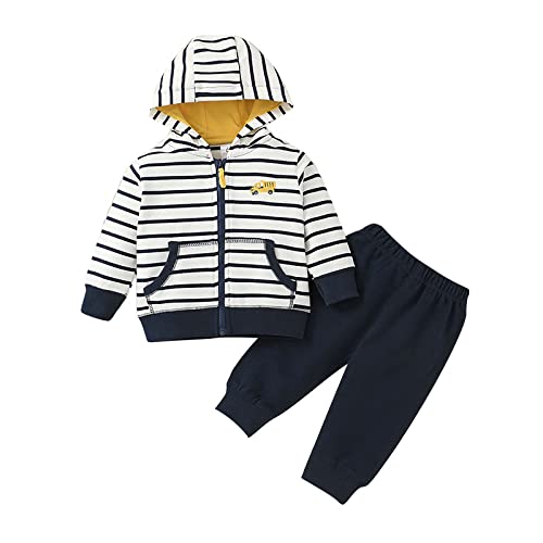 Jungen Kapuzen Jacke Baby Mantel Hooded Langarm + Hose Frühling Herbst Neugeborene Kleinkinder Warme Babyset Kleidung (3-6 M, HA20347A) von Meufam