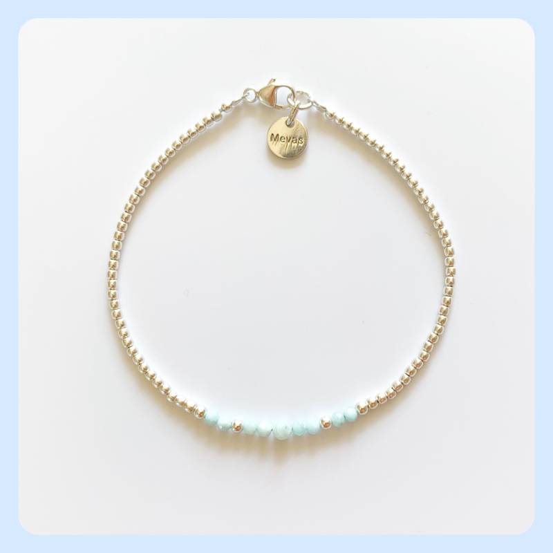 Larimar Und Silber Armband, Sterlingsilber Armband von MevasCH