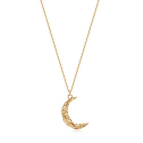 MEVECCO Halskette mit geschnitzter Goldmünze für Damen, 18 Karat vergoldet, zierliche, minimalistische Halskette für Damen, Metall, Zirkonia MEVECCO Halskette mit geschnitzter Goldmünze für Damen, 18 Karat vergoldet, zierliche, minimalistische Halskette für Damen, Metall, Zirkonia von Mevecco