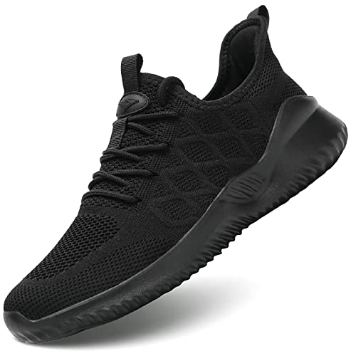 Mevlzz Herren-Laufschuhe, zum Reinschlüpfen, Tennis, Walking, Sneaker, lässig, Netzstoff, atmungsaktiv, leicht, Arbeits- und Sportschuhe, Schwarz, 43 EU von Mevlzz