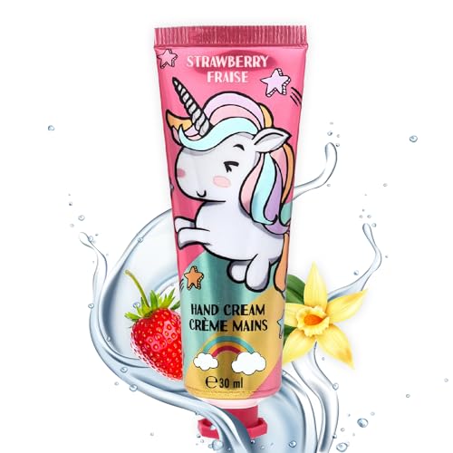 Einhorn Erdbeer Handcreme 2er Set - für Kinder und Erwachsene - Schnell Einziehende - Feuchtigkeitsspendende Handpflege - Kindgerechte - Nährende Handcreme - Lang Anhaltende Feuchtigkeit. von Mevsim Store