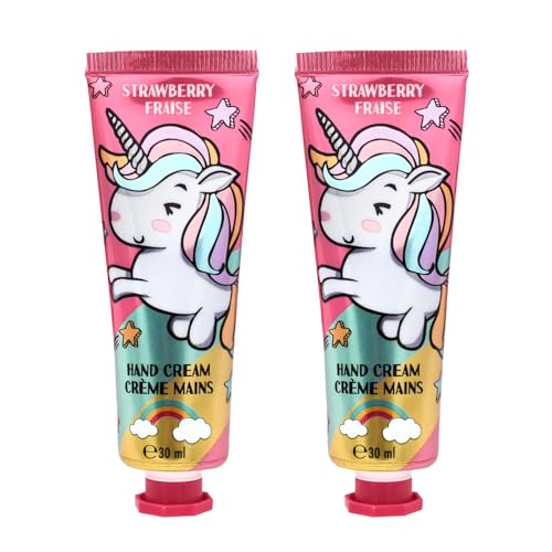 Einhorn Erdbeer Handcreme – 30ml 2er Set – Feuchtigkeitsspendend, Pflegend & Schnell Einziehend – Für Kinder, Teenager & Erwachsene – Geschenkidee, Reisegröße von Mevsim Store
