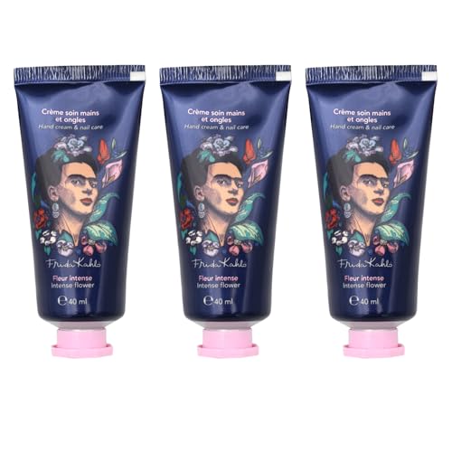 Frida Kahlo Handcreme 3er Set (3x40 ml) – Feuchtigkeitsspendende Handcreme für Erwachsene – Intensive Pflege bei trockenen & beanspruchten Händen – Zieht schnell ein, mit floralem Duft von Mevsim Store